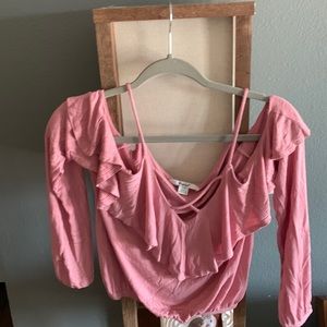 Womens crop top pink size small